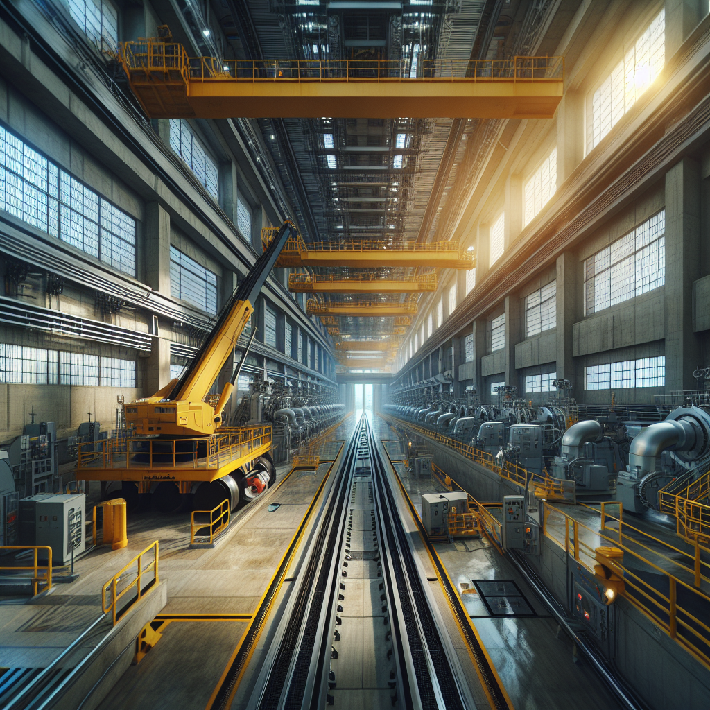 Pórticos e monovias para áreas de turbina e gerador em PCH